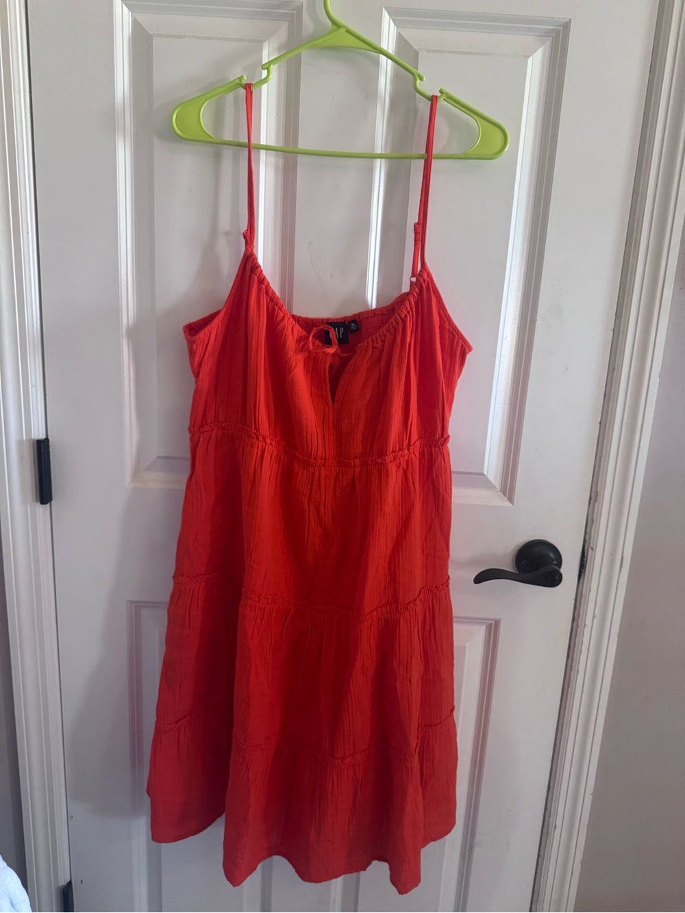 GAP Bright Red Tiered Spaghetti-Strap Dress